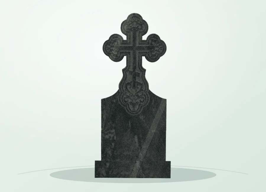 Памятник с крестом и цветником